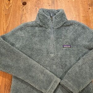 Patagonia Slate Green Plush Quarter-Zip Fleece Pullover